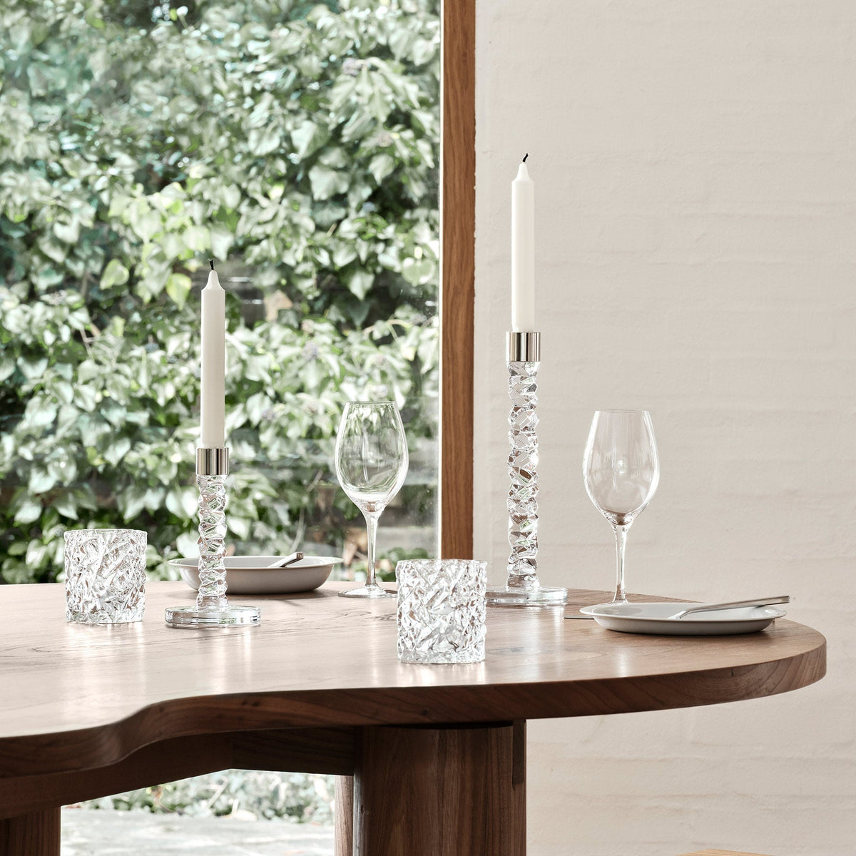 Carat Candlestick Silver Small 2-Pack Orrefors