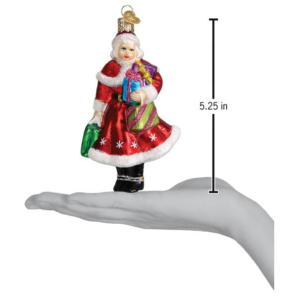 Mrs. Claus Goes Shopping Ornament Old World Christmas