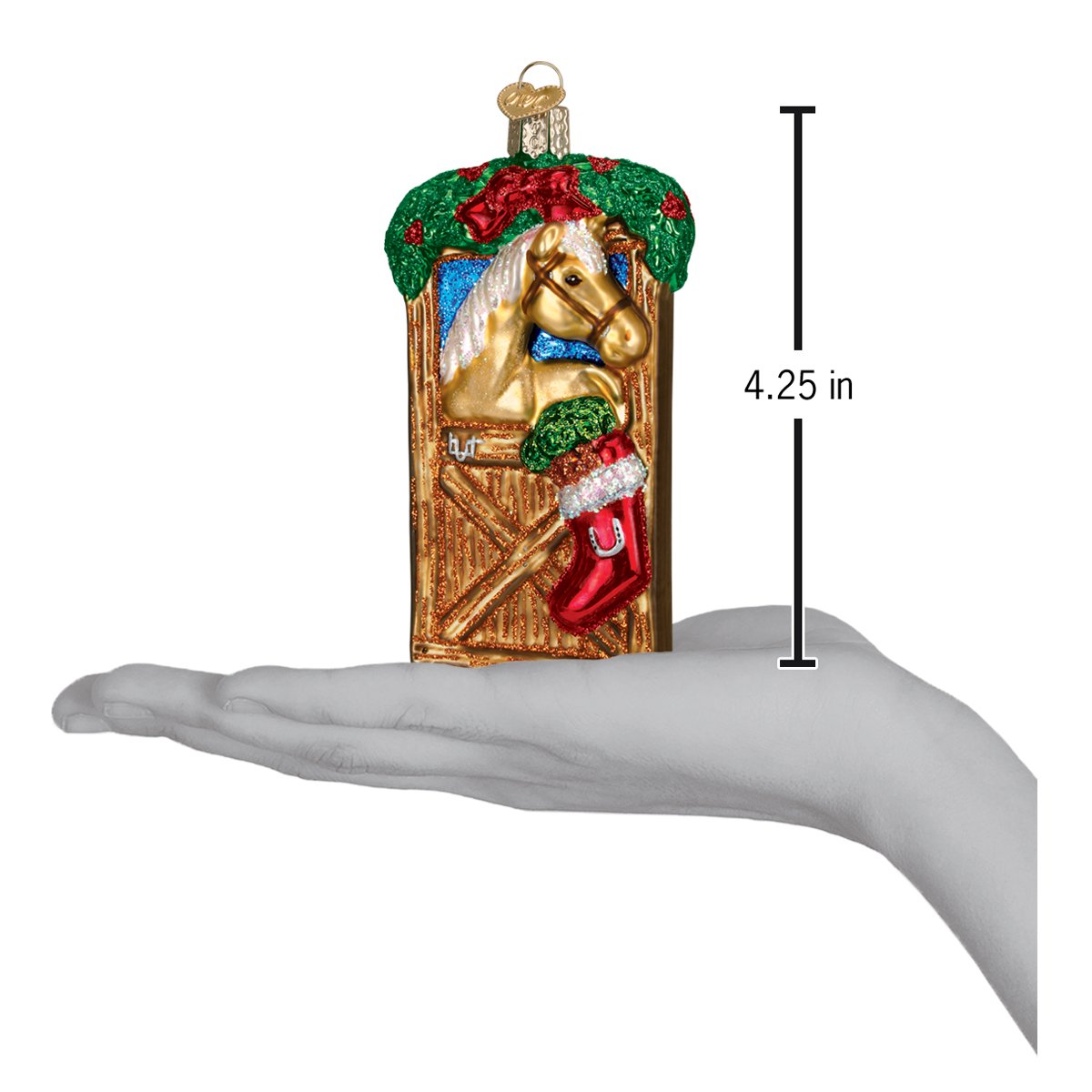 Horse In Stall Ornament Old World Christmas