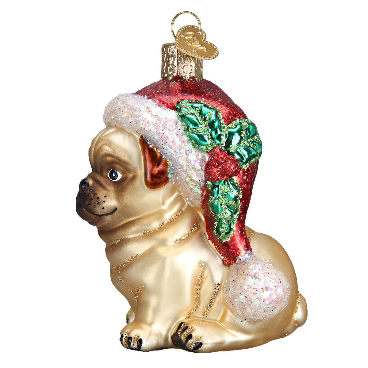 Holly Hat Pug Ornament Old World Christmas