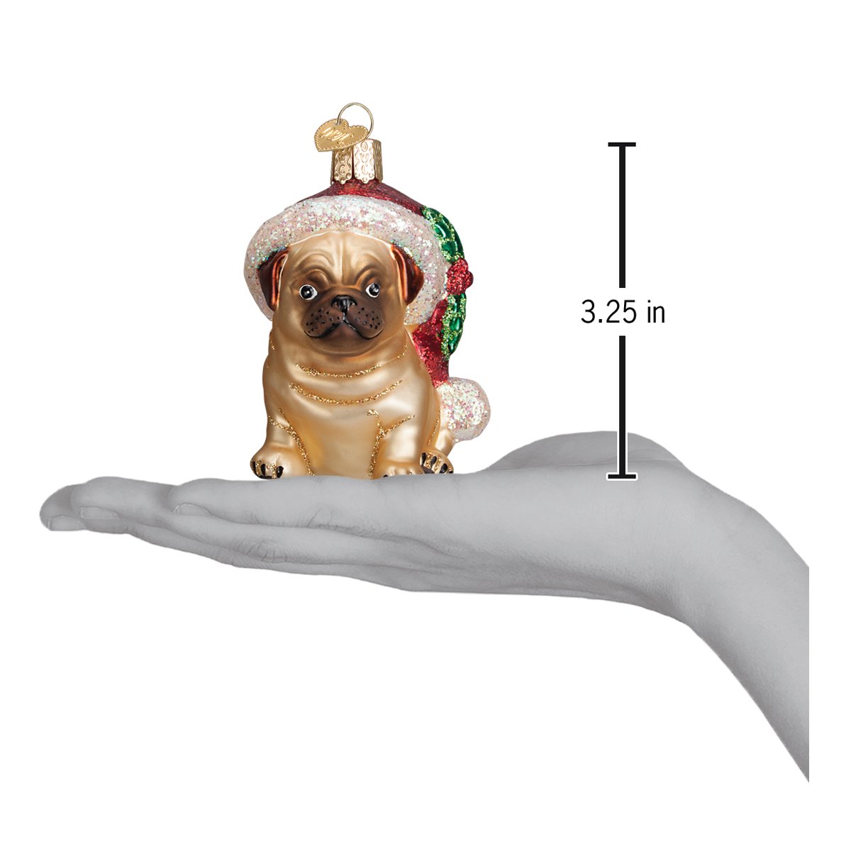 Holly Hat Pug Ornament Old World Christmas