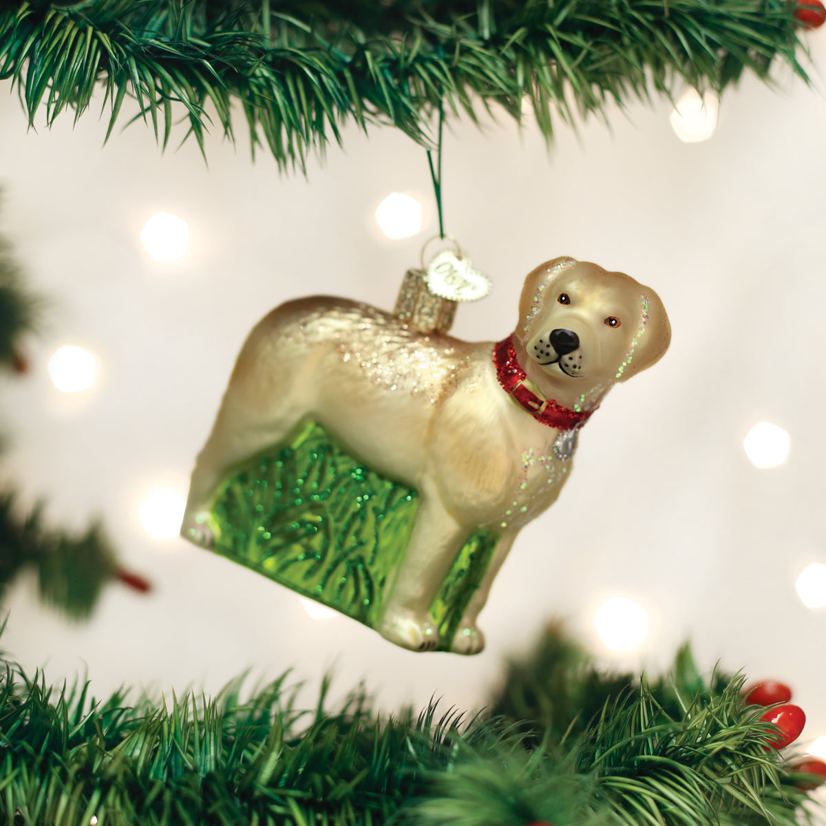 Standing Yellow Lab Ornament Old World Christmas