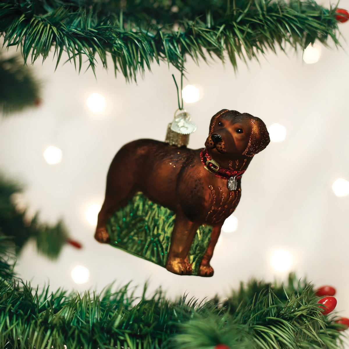 Standing Chocolate Lab Ornament Old World Christmas