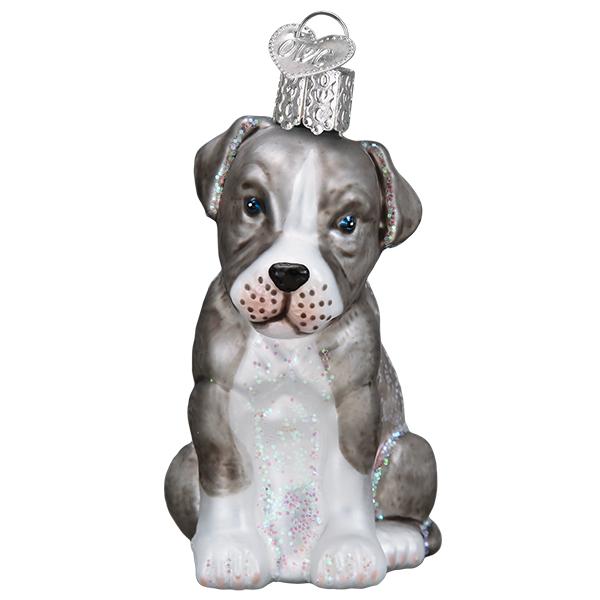 Puppy Pitbull Christmas Ornament Old World Christmas