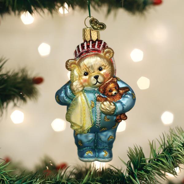 Bedtime Teddy Bear Ornament Old World Christmas