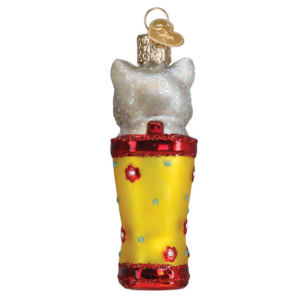 Kitten In Rain Boot Ornament Old World Christmas