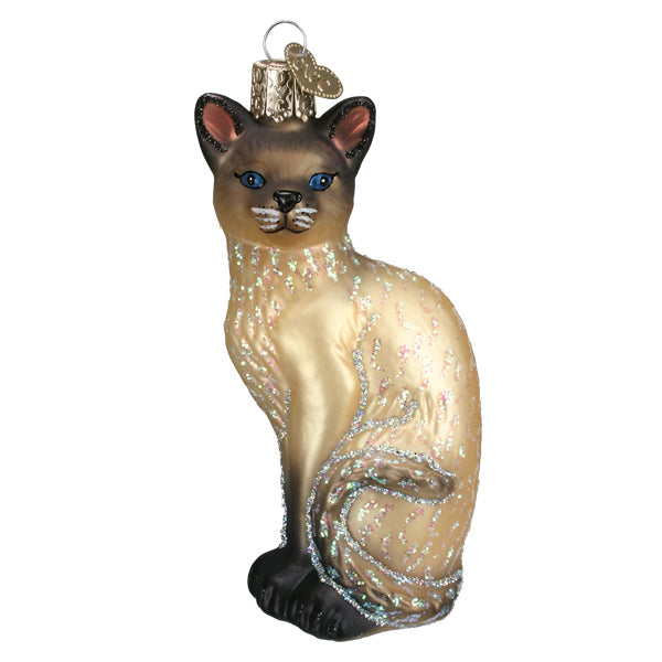 Tan Siamese Cat Ornament Old World Christmas