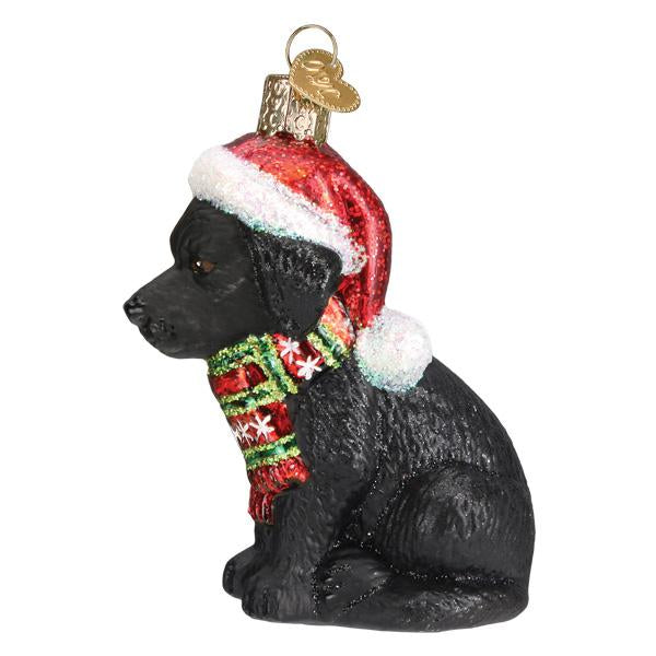 Holiday Black Labrador Puppy Ornament Old World Christmas