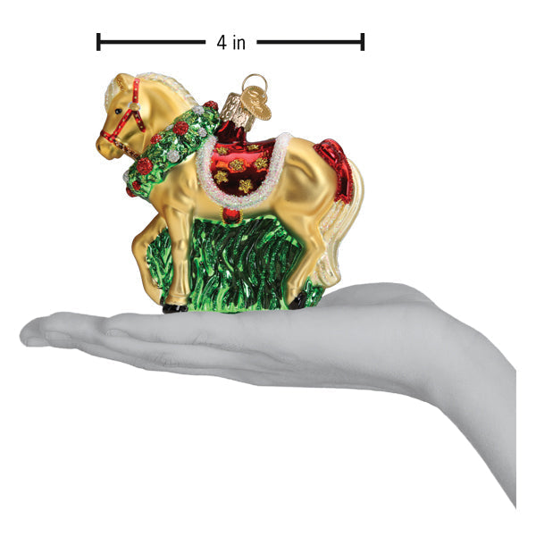 Horse With Wreath Ornament Old World Christmas