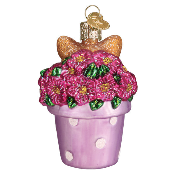 Kitten In Flower Pot Ornament Old World Christmas