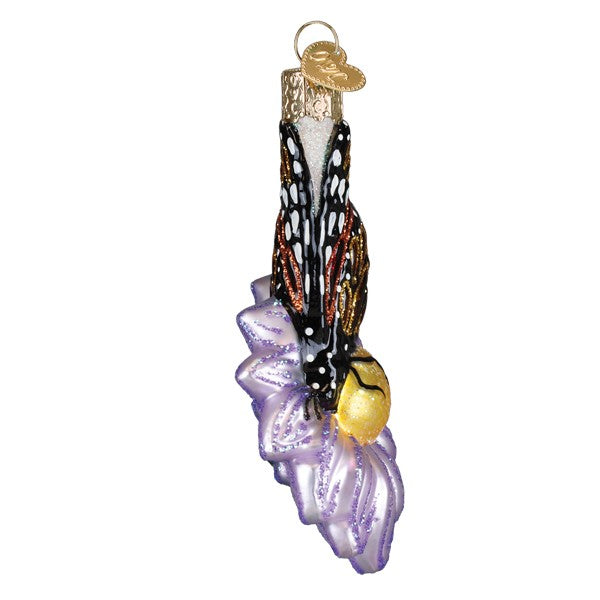 Monarch Butterfly On Flower Ornament Old World Christmas