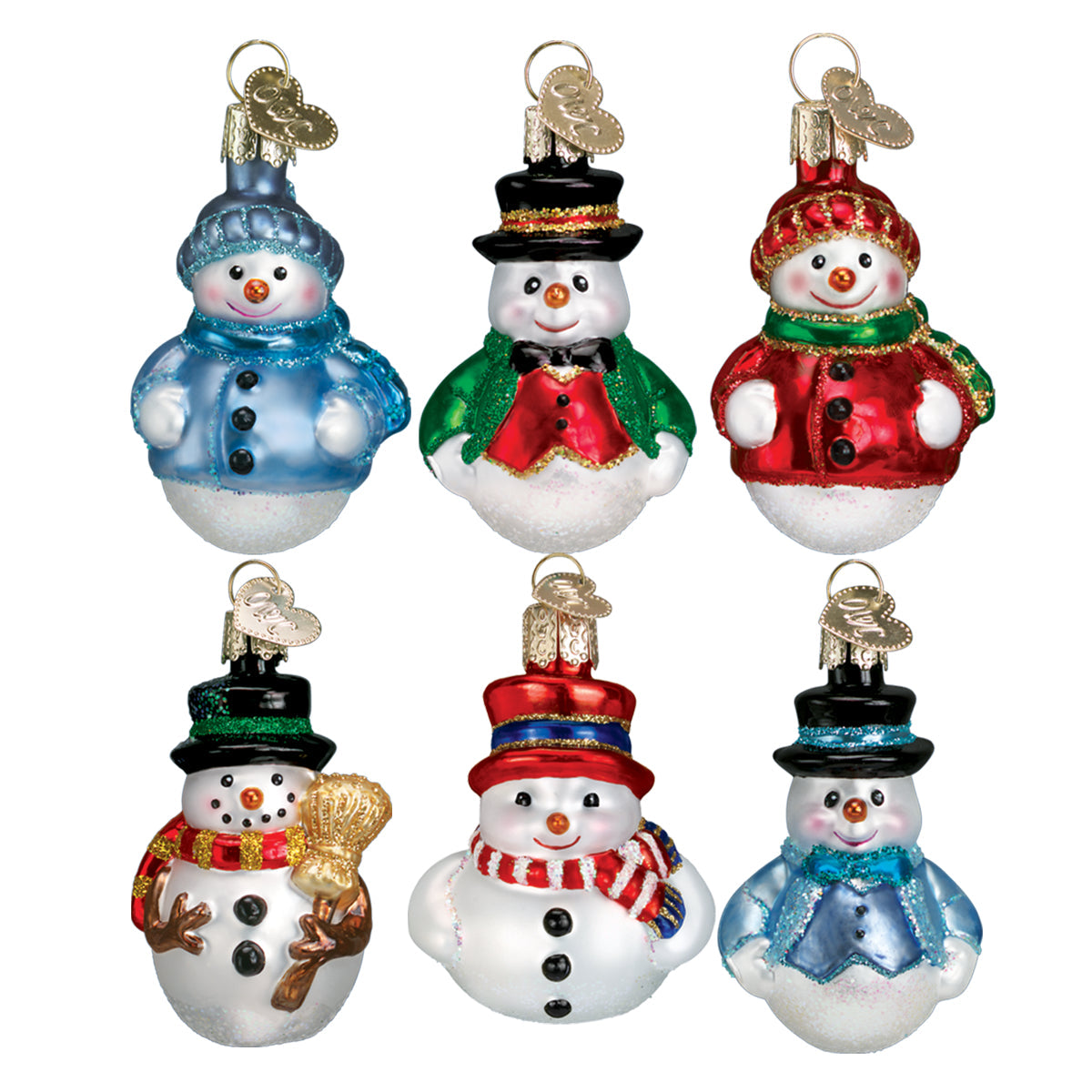 Mini Snowman Ornament Set Old World Christmas