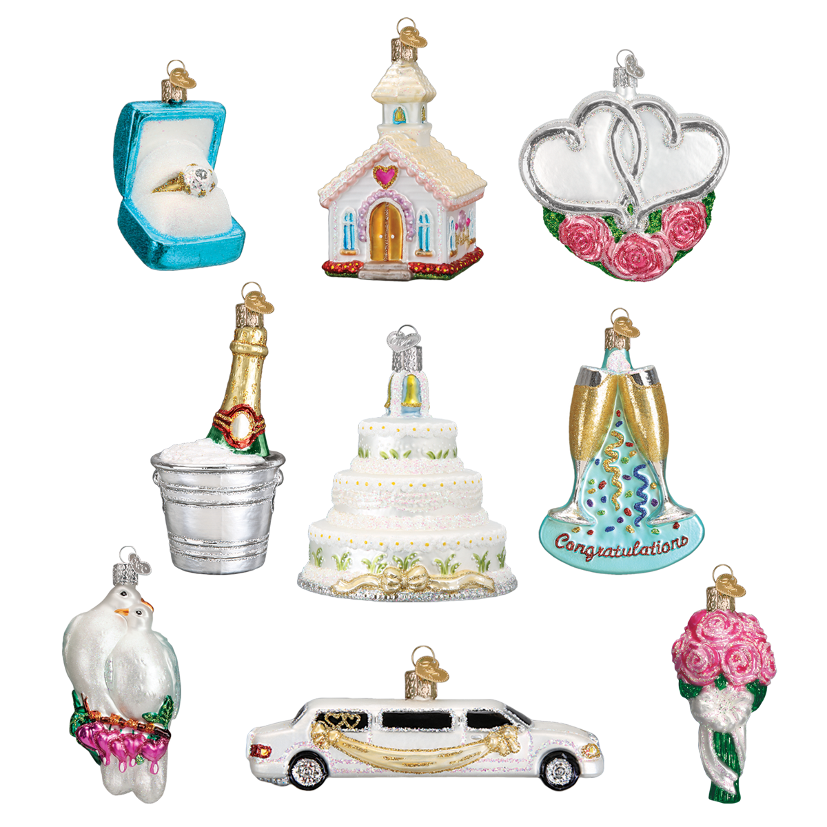 Just Married Collection Ornaments Old World Christmas