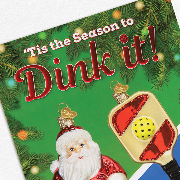 Pickleball Christmas Card Old World Christmas