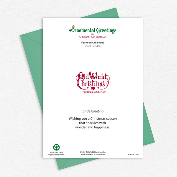 Reindeer Christmas Card Old World Christmas