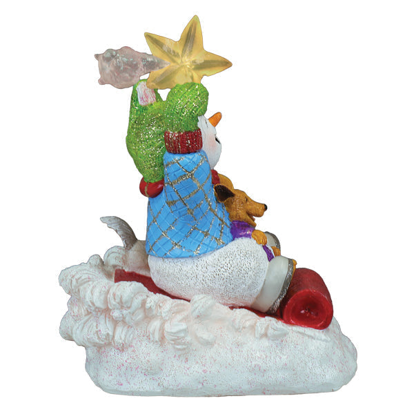 Star Powered Snow Boy Lighted Figurine Old World Christmas