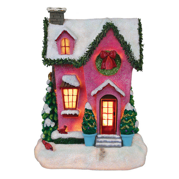 Holiday House Lighted Figurine Old World Christmas