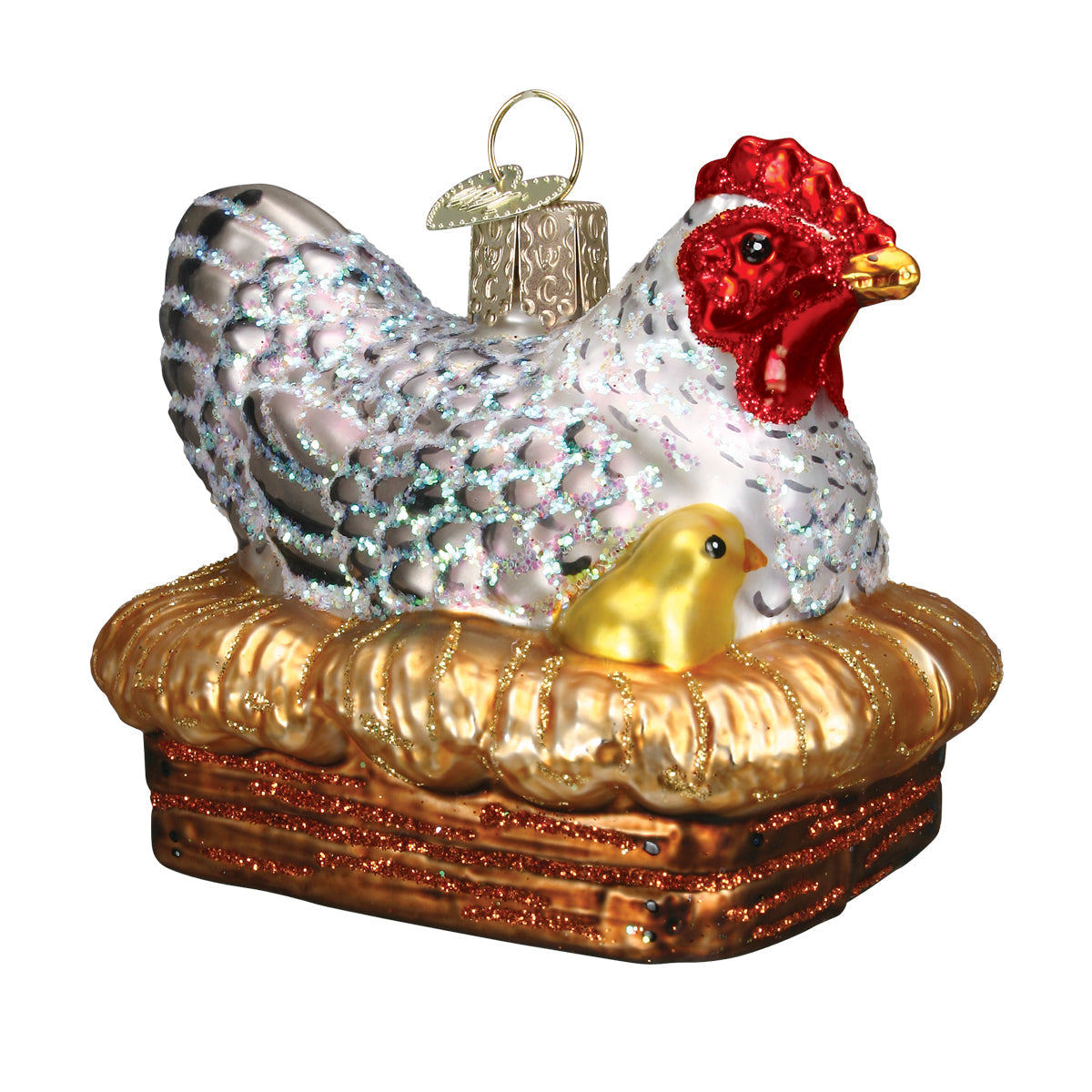 Hen On Nest Ornament Old World Christmas