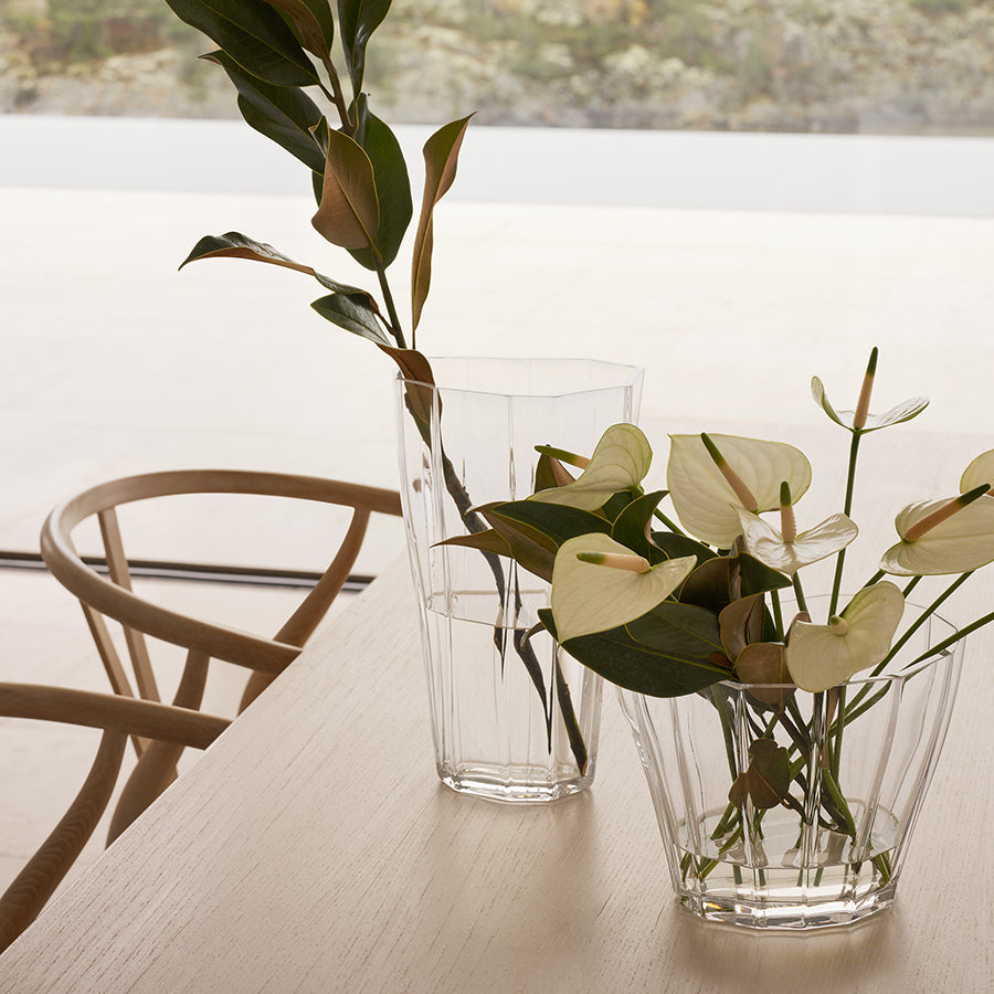 Reed Vase Clear Low Orrefors