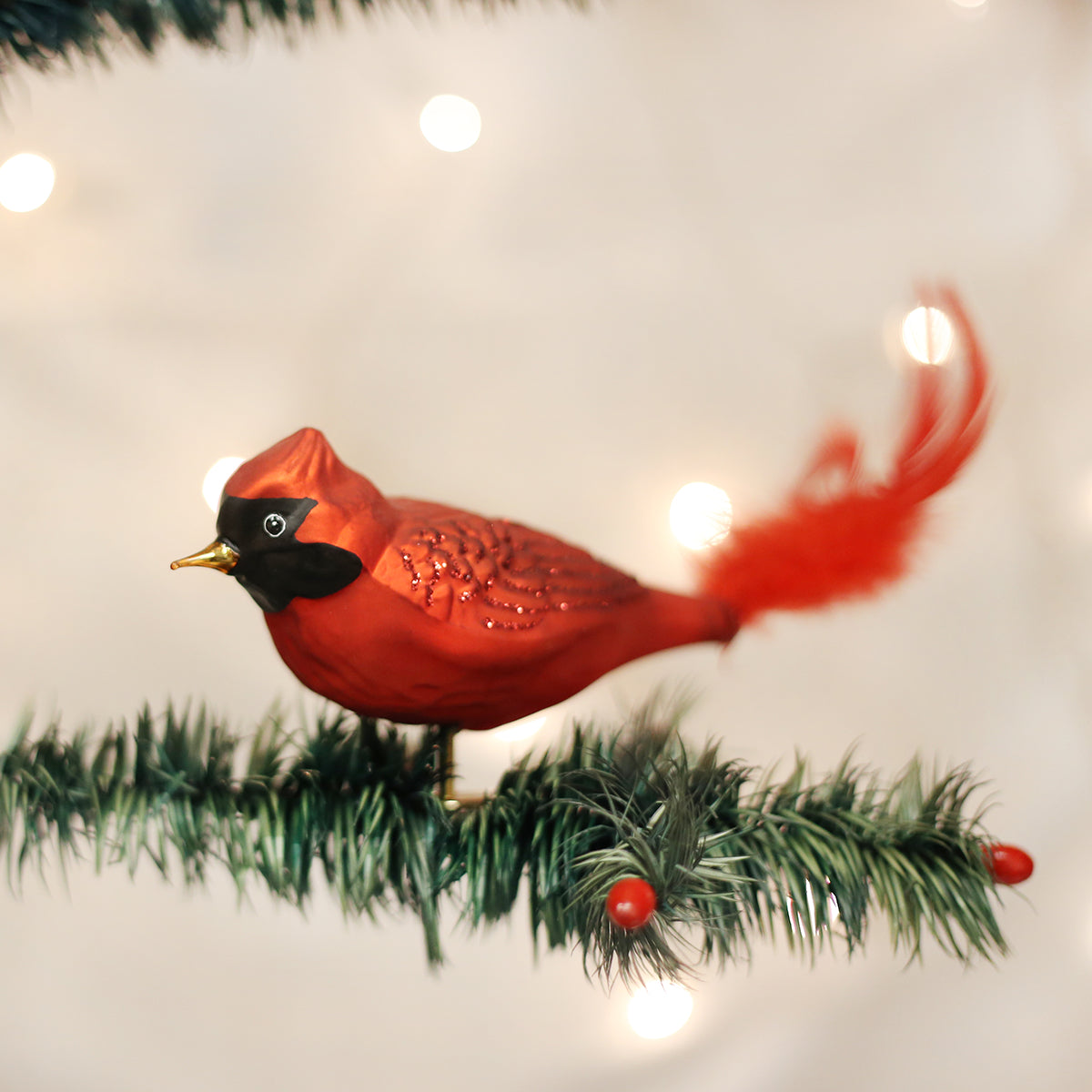 Large Red Cardinal Ornament Old World Christmas