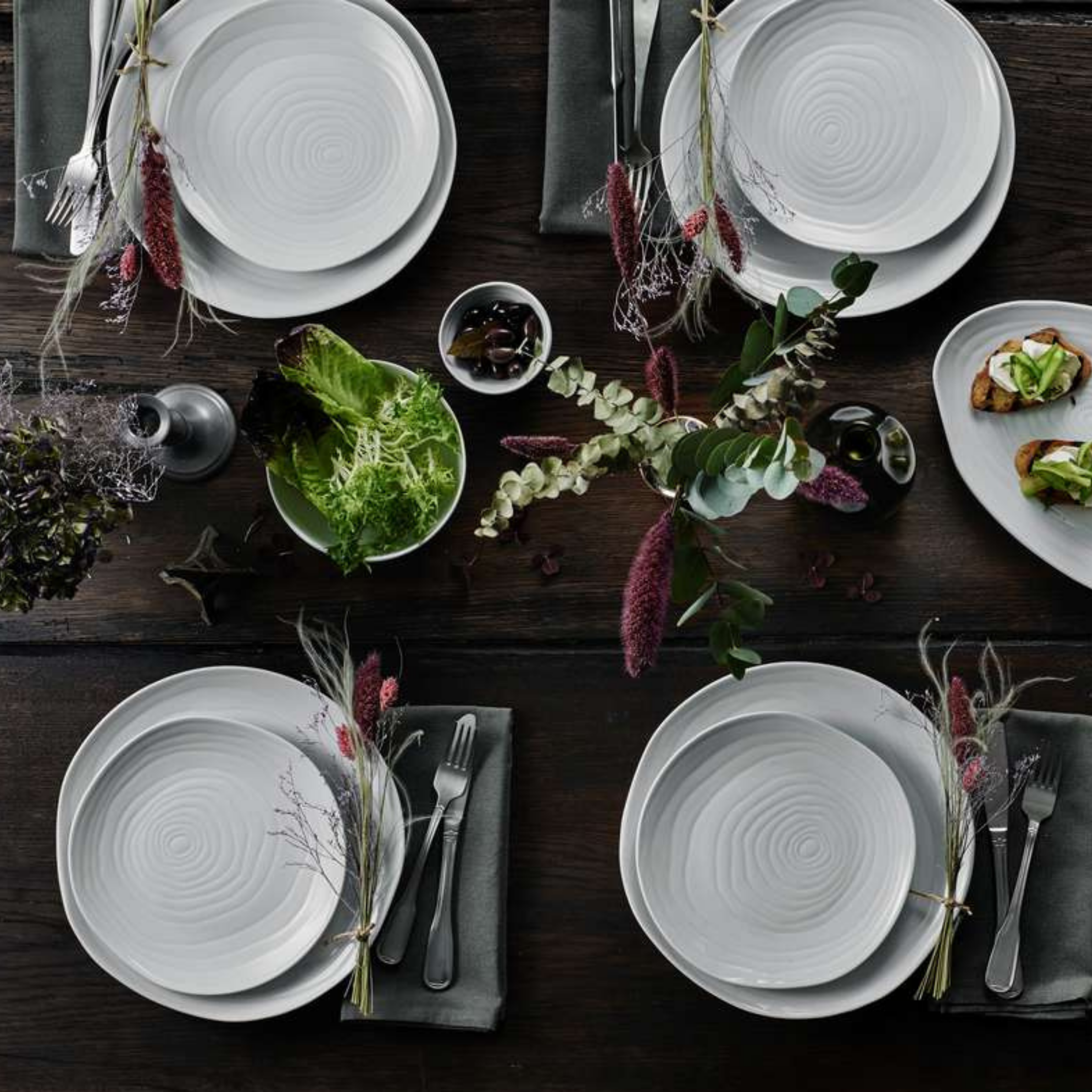 Teck 8" White Salad Plates, Set of 4