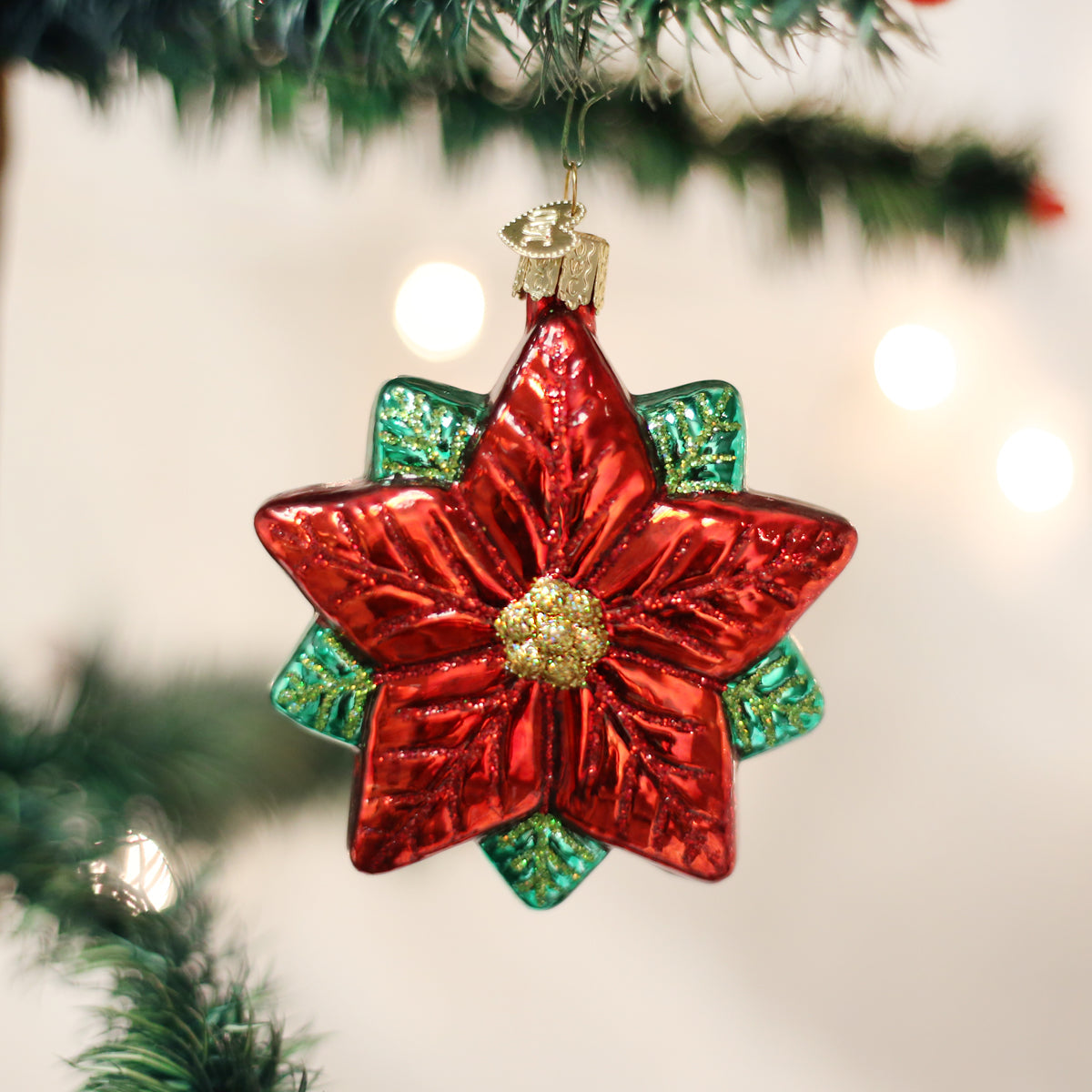 Poinsettia Star Ornament Old World Christmas