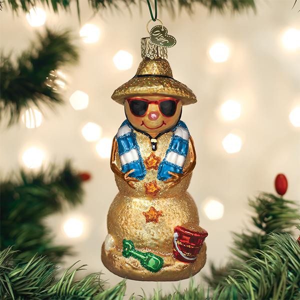 Sand Snowman Ornament Old World Christmas