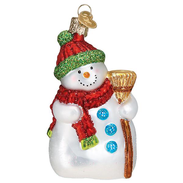 Snowman With Broom Ornament Old World Christmas