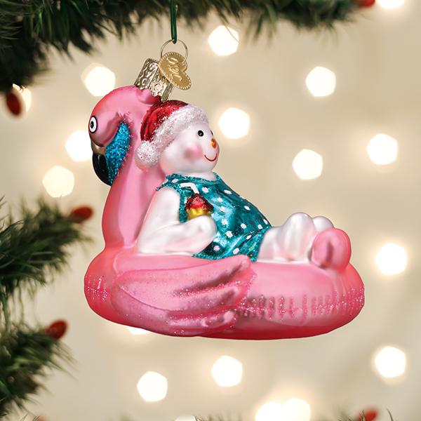 Pool Float Snowman Ornament Old World Christmas