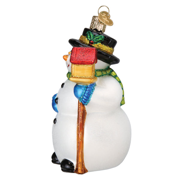 Snowman With Cardinal Ornament Old World Christmas