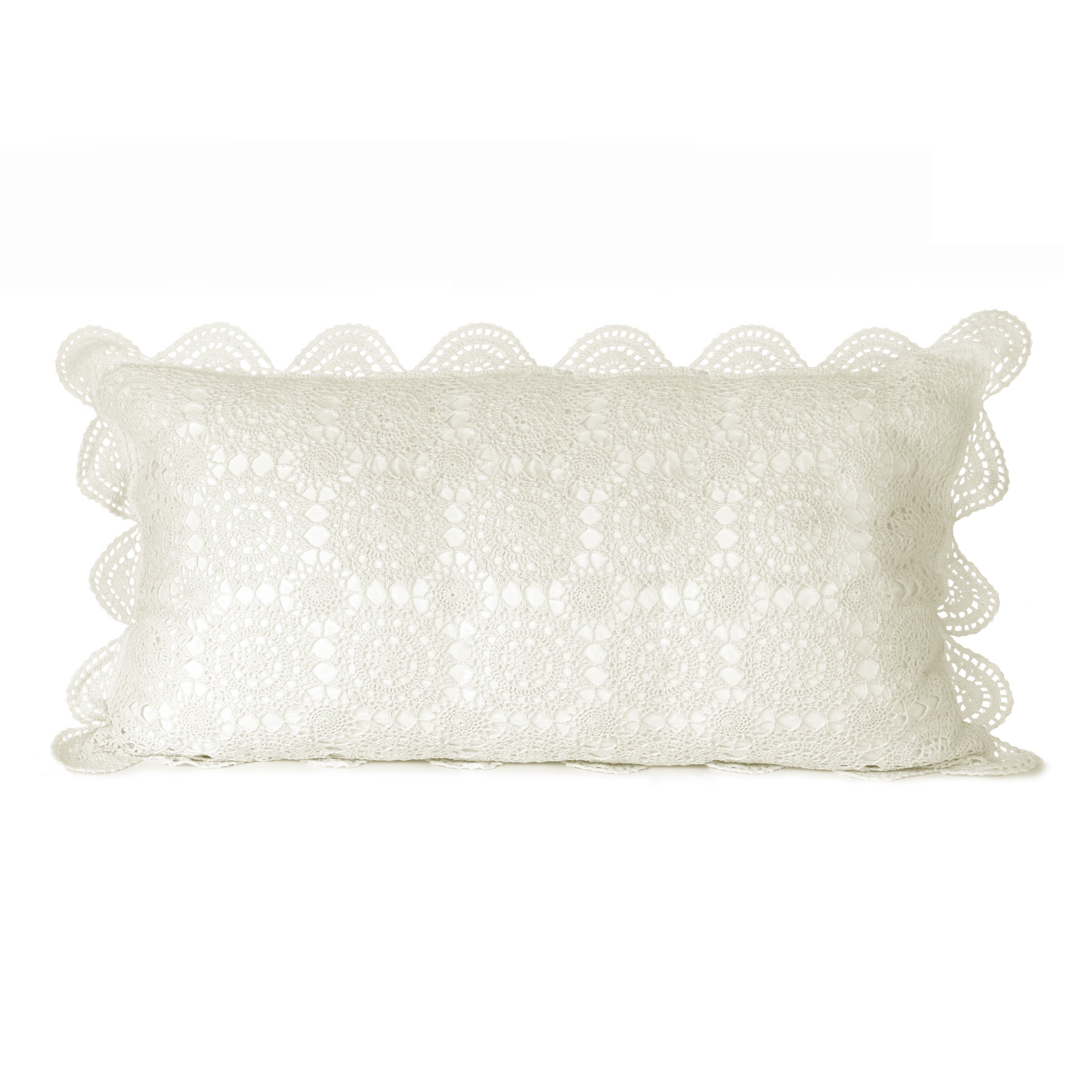 Hand Made Crochet Cotton Pillow Sham Pairs