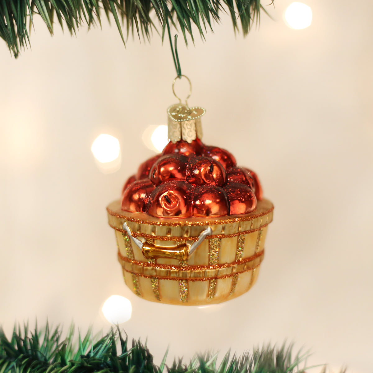 Apple Basket Ornament Old World Christmas