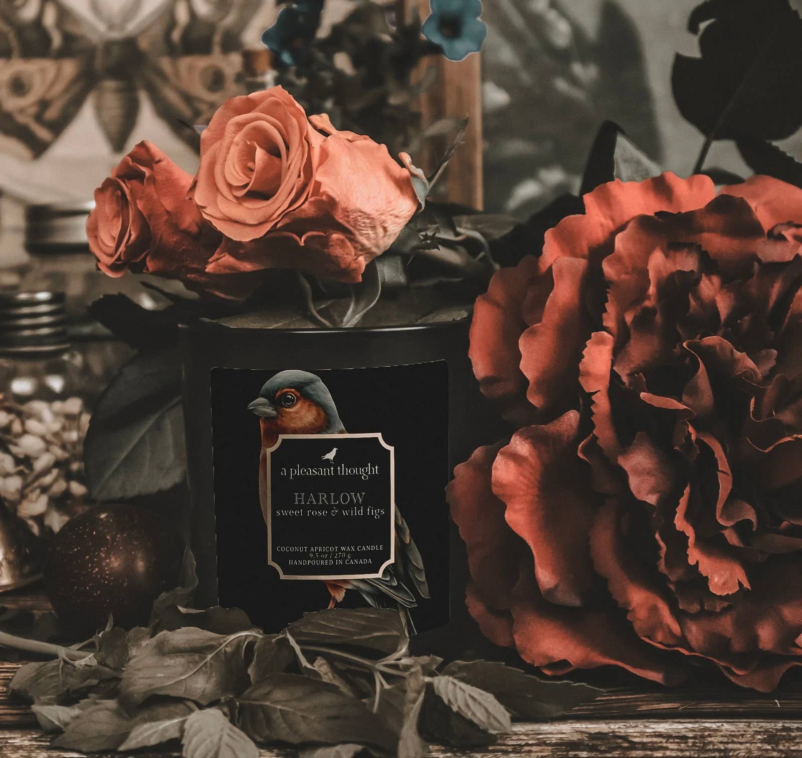 HARLOW | SWEET ROSE & WILD FIGS | RAVEN CANDLE: Cotton A Pleasant Thought