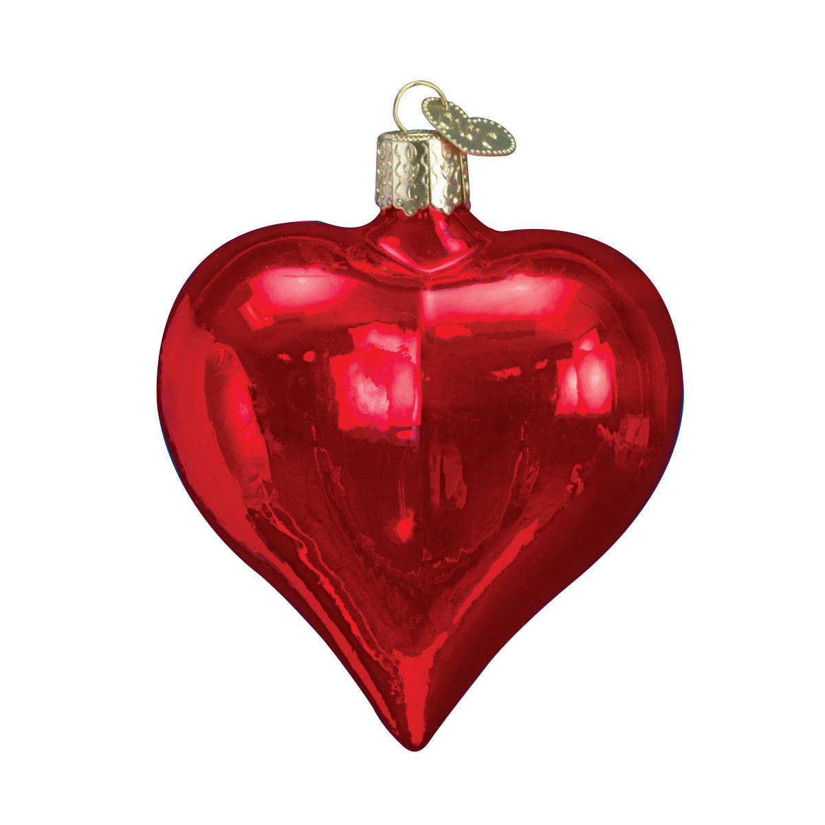 Large Shiny Red Heart Ornament Old World Christmas