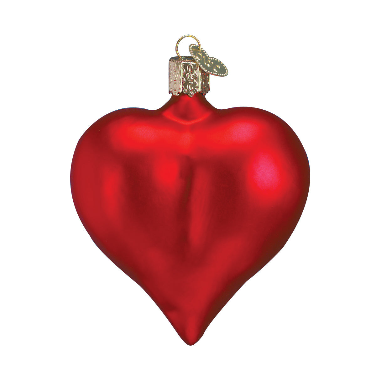Large Matte Red Heart Ornament Old World Christmas