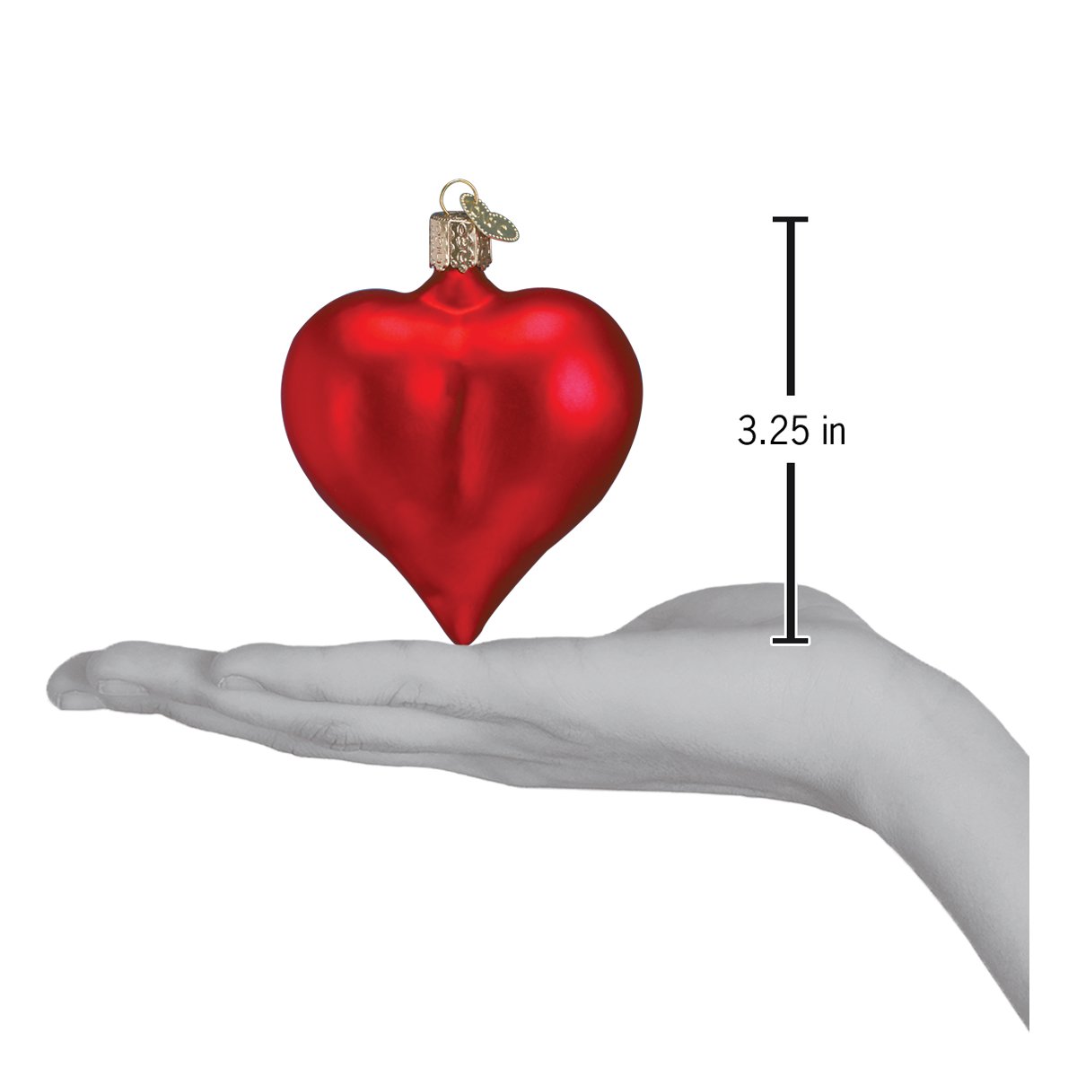 Large Matte Red Heart Ornament Old World Christmas