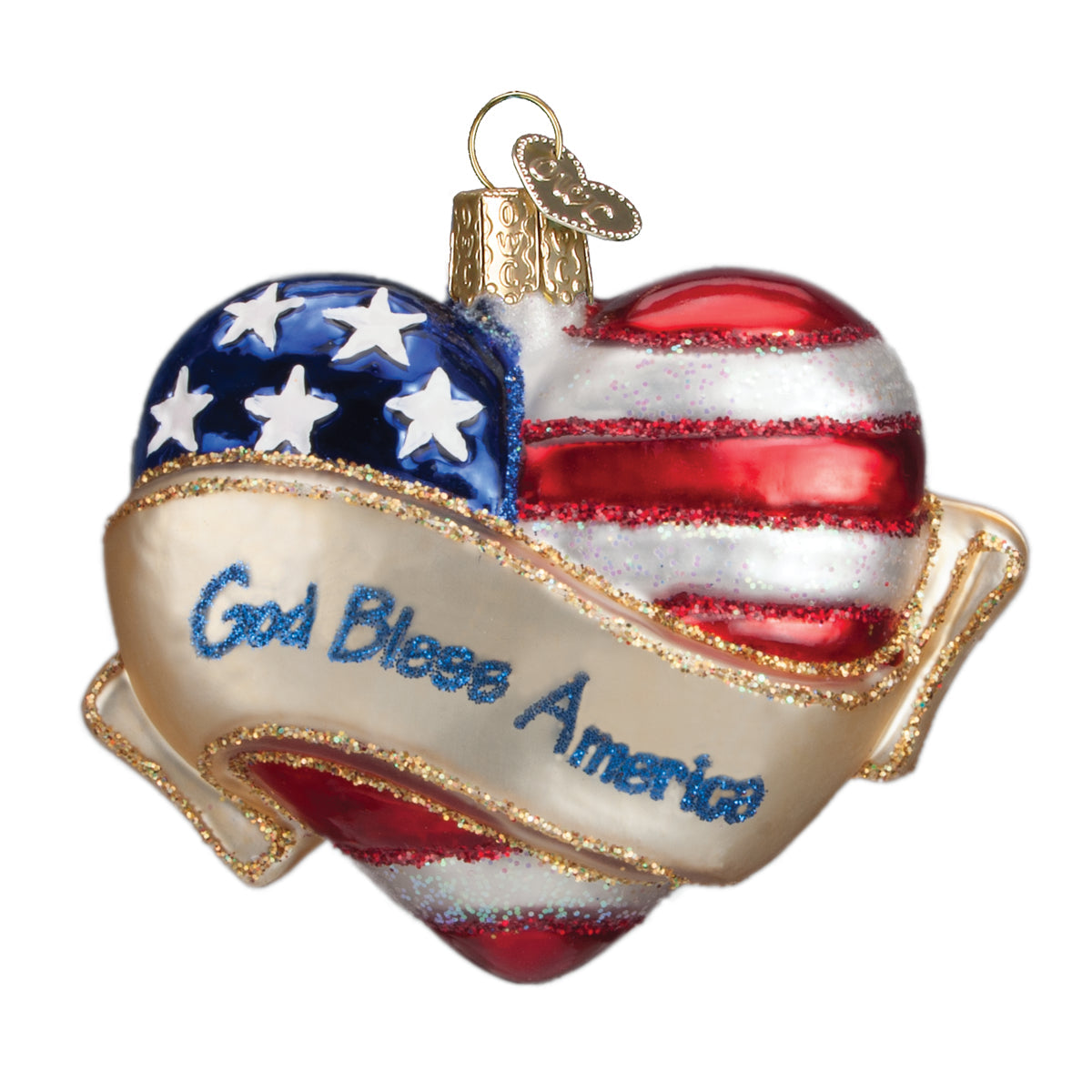 God Bless America Heart Old World Christmas