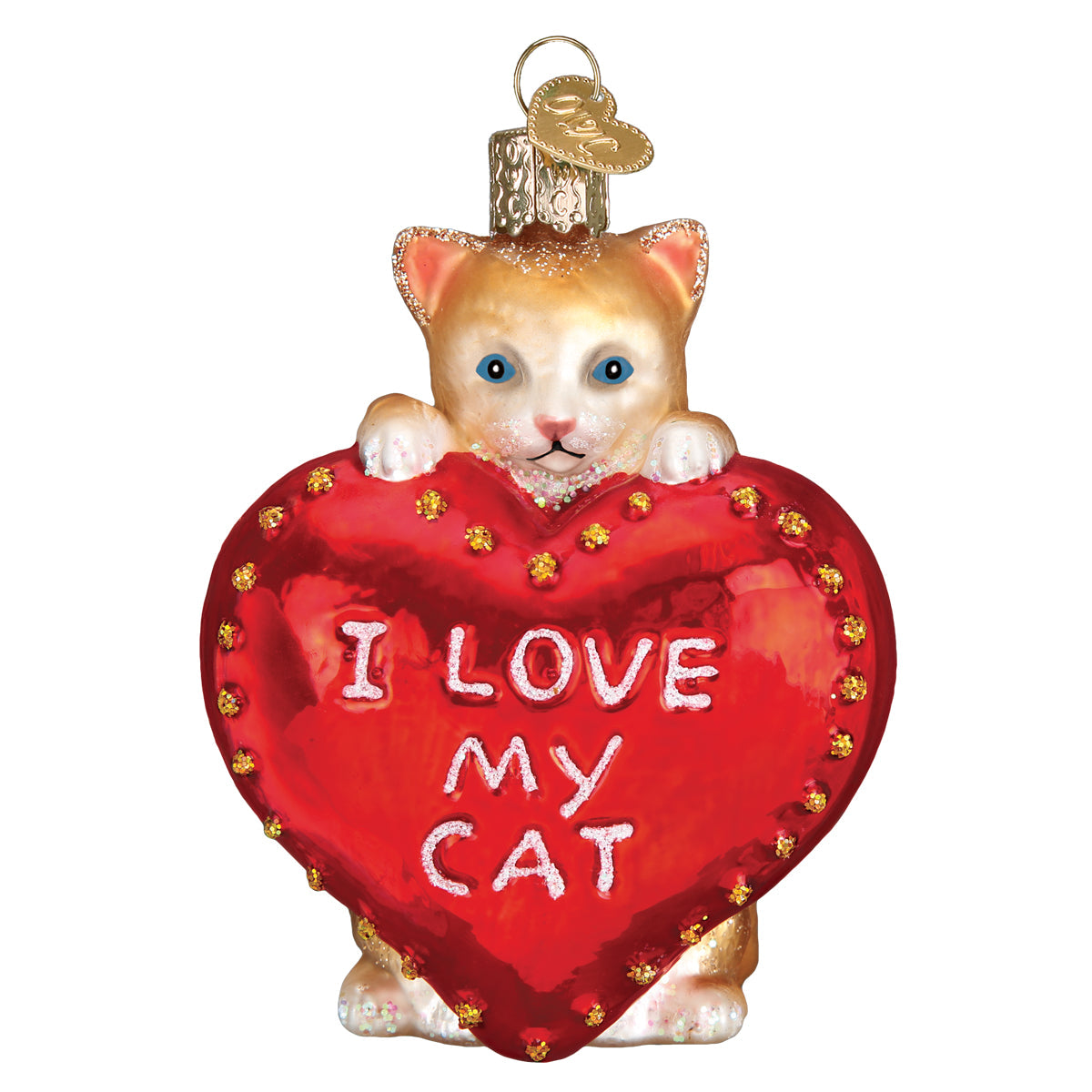 I Love My Cat Ornament Old World Christmas