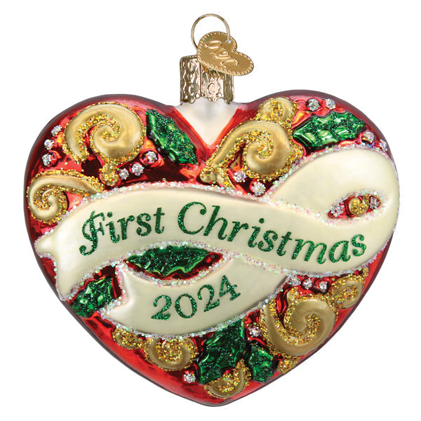 2024 First Christmas Heart Ornament Old World Christmas