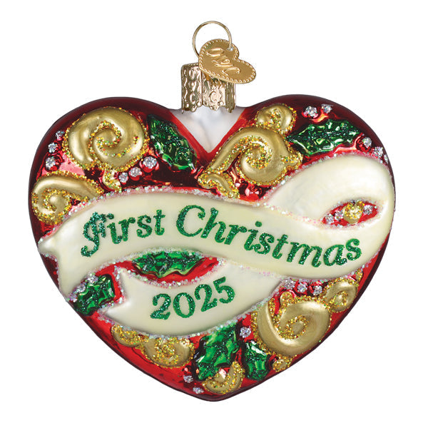 2025 First Christmas Heart Ornament Old World Christmas