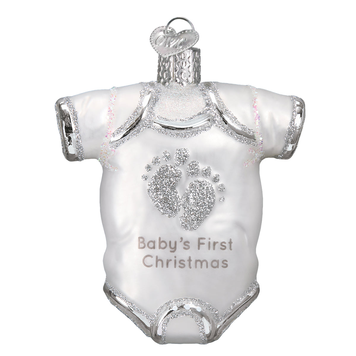 White Baby Onesie Ornament Old World Christmas