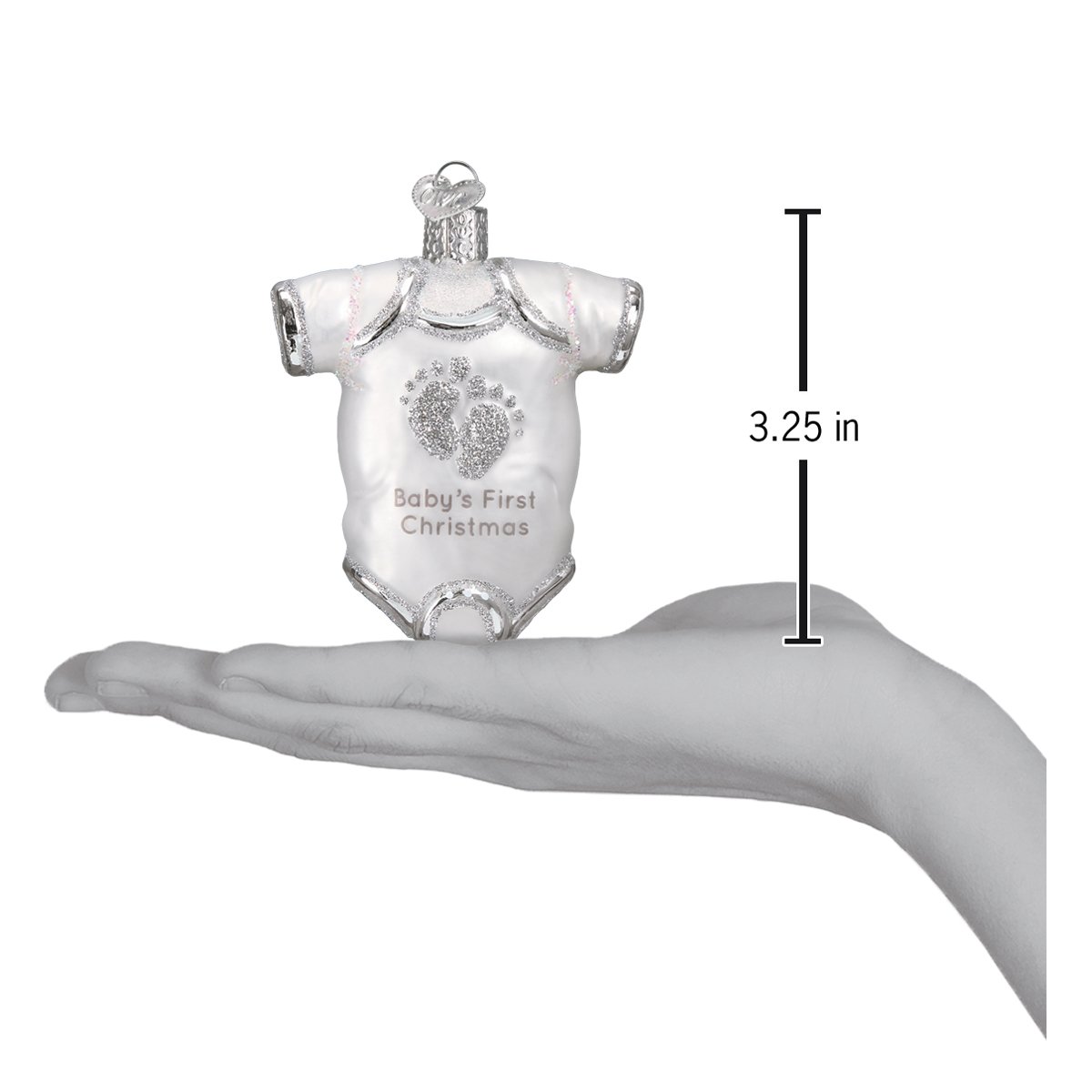 White Baby Onesie Ornament Old World Christmas