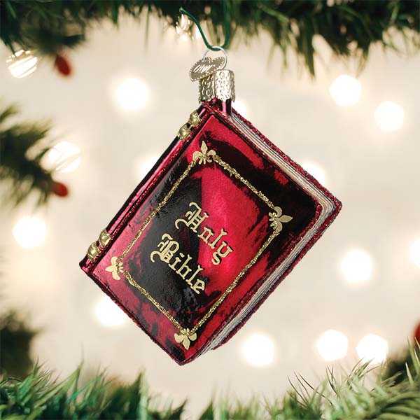 Red Bible Ornament Old World Christmas