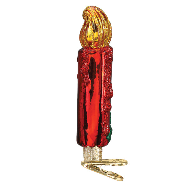 Red Clip-on Candle Ornament Old World Christmas