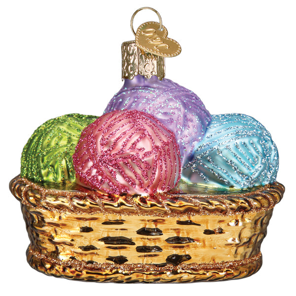 Basket Of Yarn Ornament Old World Christmas