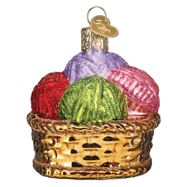 Basket Of Yarn Ornament Old World Christmas