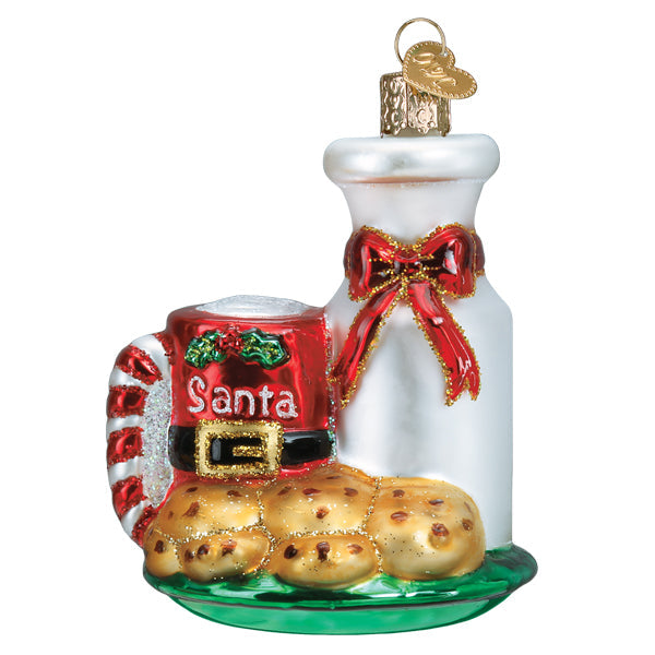 Santa's Milk & Cookies Ornament Old World Christmas