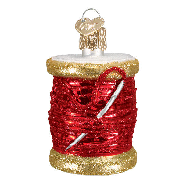 Red Spool Of Thread Ornament Old World Christmas