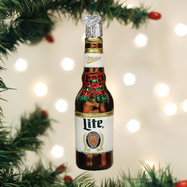 Holiday Miller Lite Bottle Ornament Old World Christmas