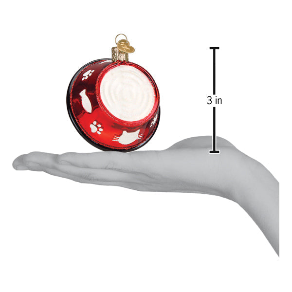 Kitty Bowl Ornament Old World Christmas